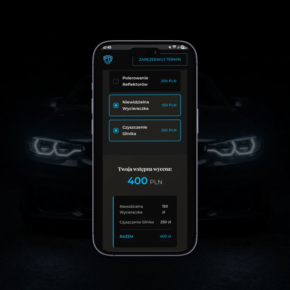 Profesjonalny system wycen dla studia detailingu